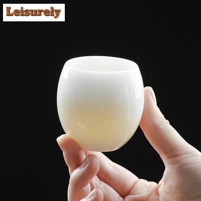 70ml Tazza da tè in porcellana bianca giada grasso di pecora seme di ghiaccio a forma di uovo tazza da maestro ciotola da tè personale tazze Chazhan servizio da tè Kung Fu regalo