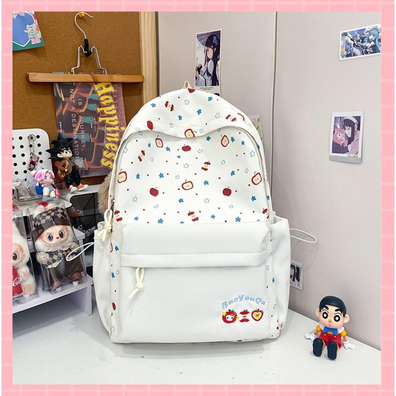 

Large capacity ins bear stars high school backpack girl college student cute Japanese schoolbag backpack белый