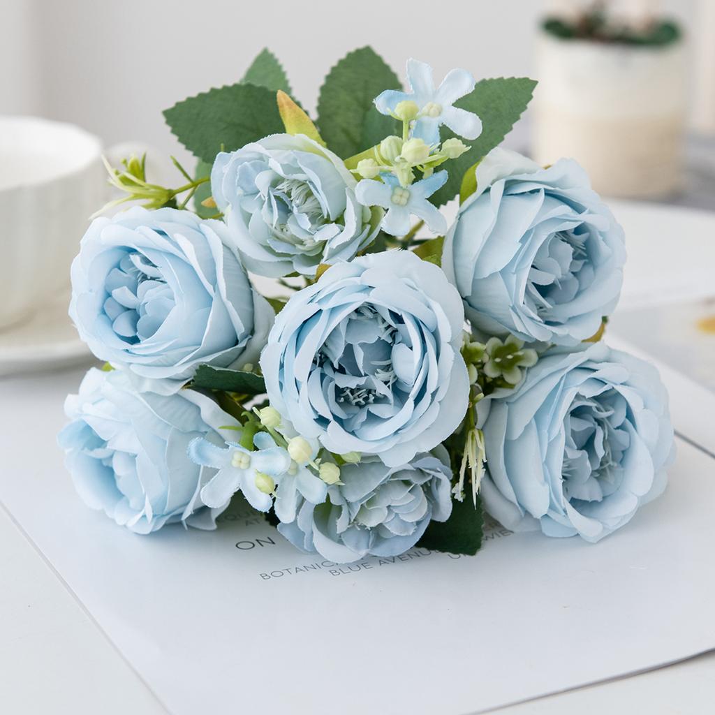 Künstliche Blume Heimzimmer Dekoration Zubehör Hochzeit Scrapbook Pfingstrose Süßigkeiten Geschenkbox Arrangement Festival Seidenrosen Strauß