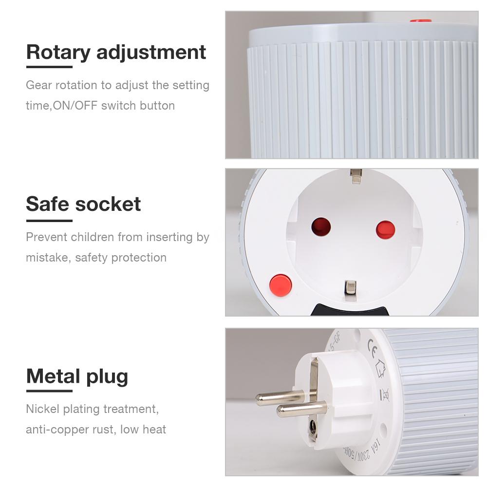 Tuya WiFi Smart Plug Digital Display Countdown Timer Socket Rotary Timing Control Switch Outlet 15mins-24h 1m-23h59min EU Plug