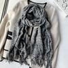 Soft waxy and thick plaid imitation cashmere scarf for women, warm fringed shawl in winter, couple scarf tide