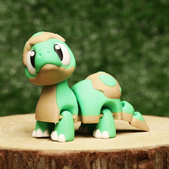 

3D-печатная мультяшная фигурка динозавра с подвижными суставами, зеленая фигурка динозавра, модель статуи, детская развивающая игрушка-динозавр, украшение для рабочего стола, орнамент зелёный