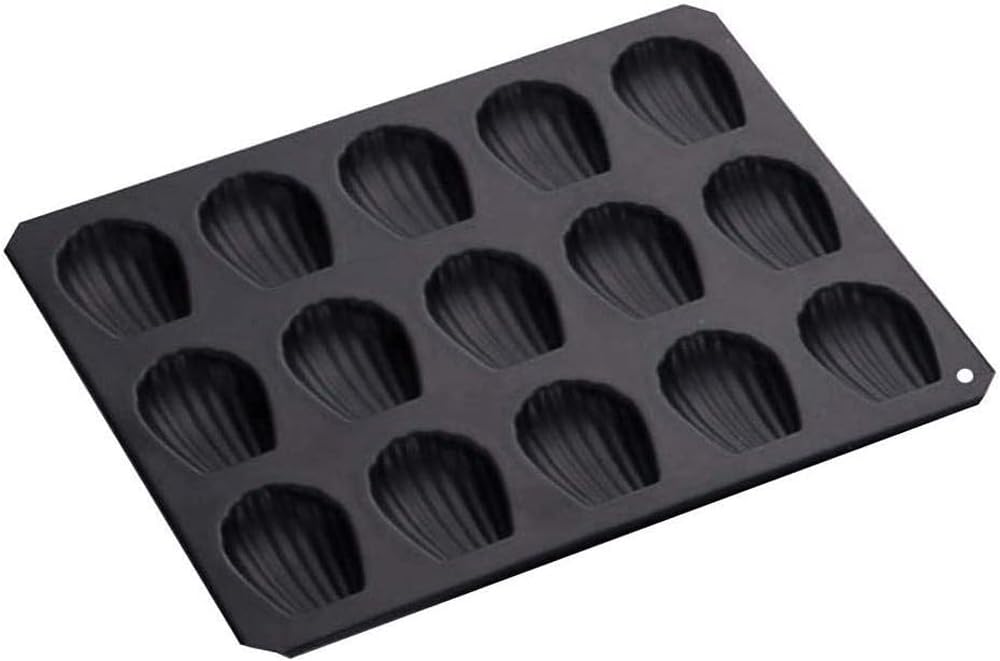 Tiger Crown Madeleine 228 X 269 X Steel with Silicone Up To Mold, Black, 13mm, 15-Piece Set, Coating, Heat-Resistant 250°C (Product Code 5084)