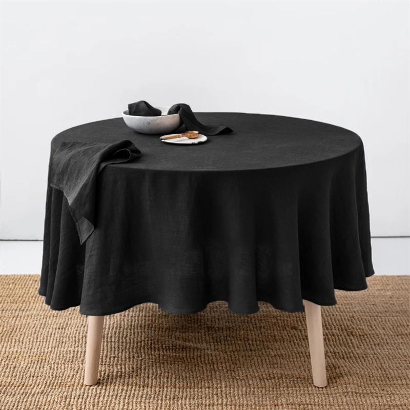 100% Französisches Leinen Runde Tischdecke, Waschbare Natürliche Tischdecke für Esszimmer, Außenbereich, Hochzeiten und Restaurants, Osterdekoration