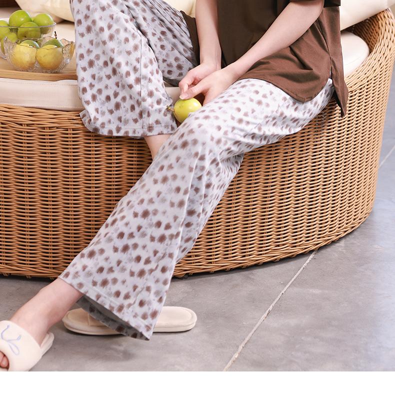 Xuanliang 26 New Women's Summer Sleepwear, Thin Modal Cotton Short Sleeved Pants, Cool Feeling, Can Be Worn As Outerwear Home Suit Set