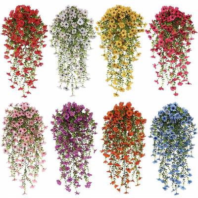Artificial Flowers Rattan Morning Glories Vines Outdoor Wedding Wreath Bridal Arch Home Room Yard Festival Decor Garden Party