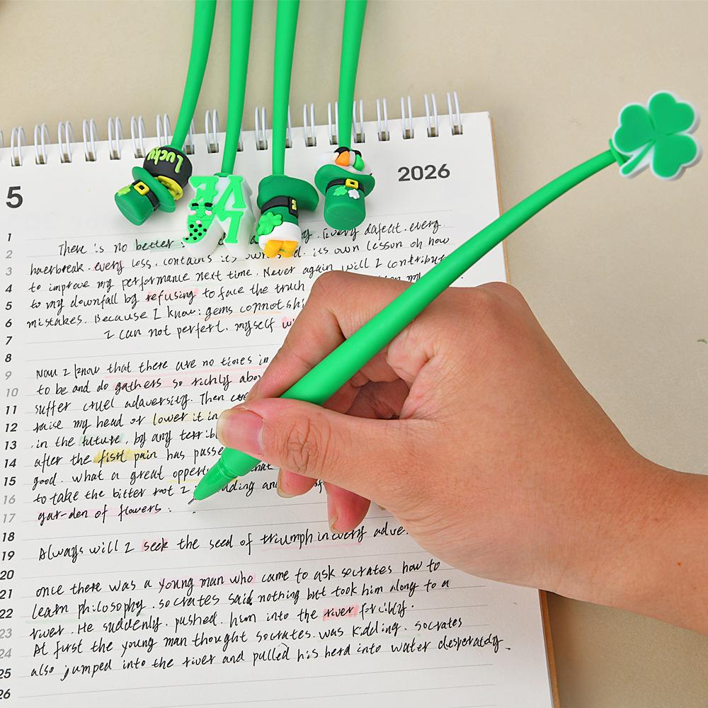 48Pcs St Patrick's Day Comfortable Grip Stationery School Office Supplies Prize Gift Writing Tools Holiday Gift Novelty Stationery Teacher Party Fa