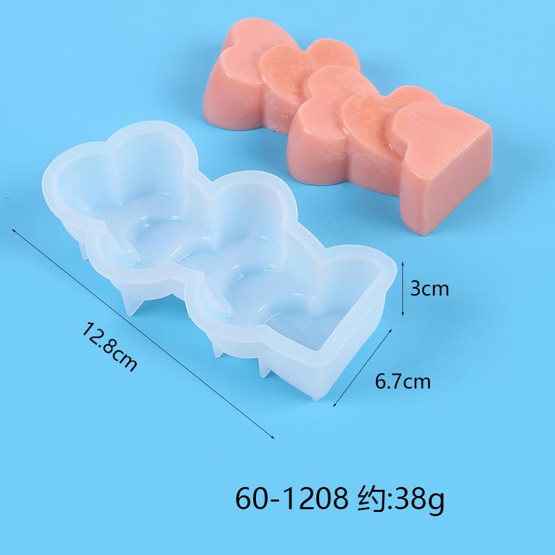 3D 5-Cavity Silicone Candle Mold DIY Clover Love Daisy Aromatherapy Soap Mould Home Decoration Production Resin Molds