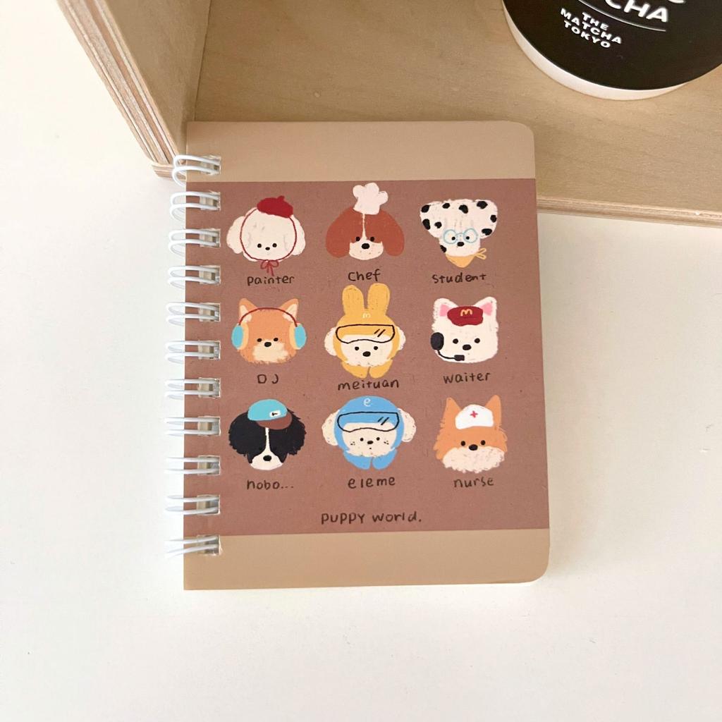 Cute Cartoon Notebook Apple Fruit Coil Notebook Kawaii Cartoon Study Notepad Portable Pocket Vocabulary Mistake Correction Journal for Student