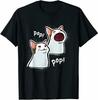 Kawaii Popping Cat Meme Funny Cat Lovers Gift Unisex Cotton TShirt Summer Fashion Breathable Unisex Shortsleev Ropa Hombre