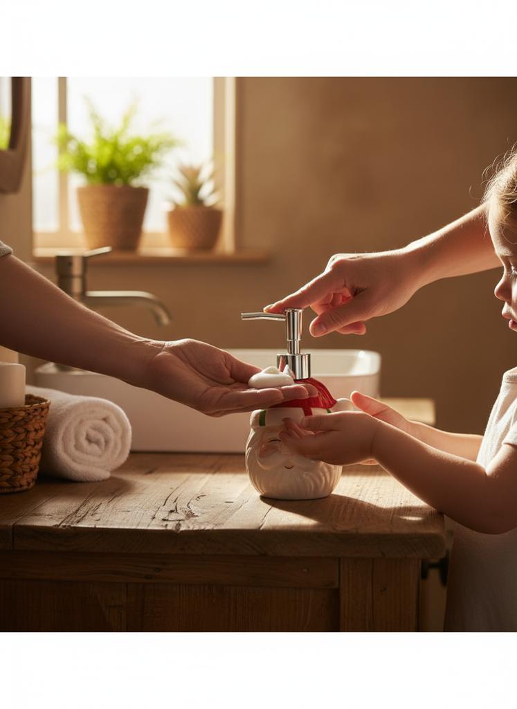 Liquid Soap Bathroom Gel Dispenser Santa Claus