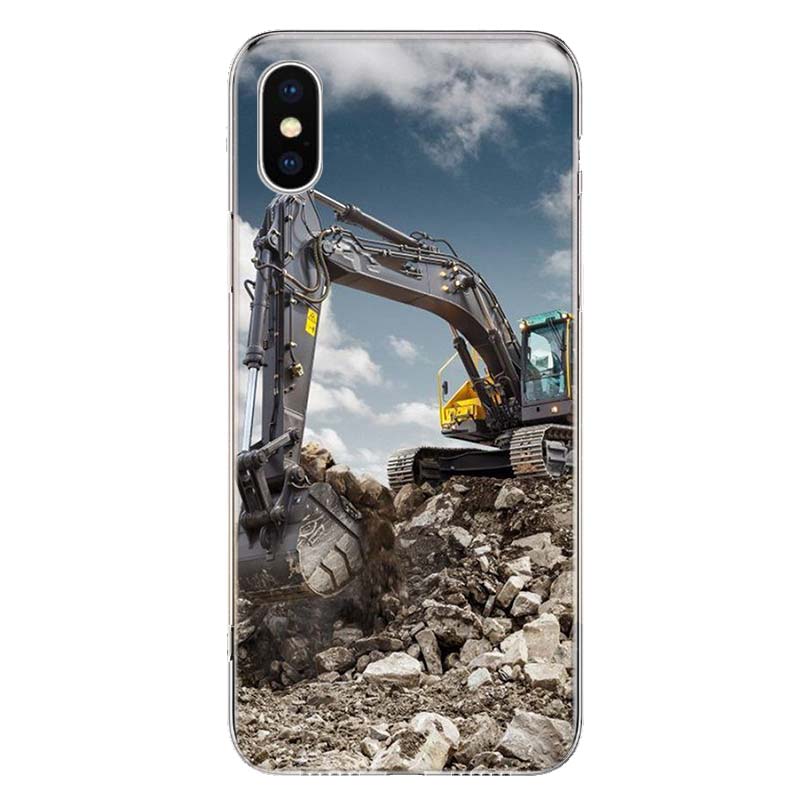 Excavating Machinery Bulldozer Man Phone Case For iPhone 11 12 13 Mini 14 15 Plus 17 Air 16 Pro Max 16E 7 8 SE 2020 Customized P