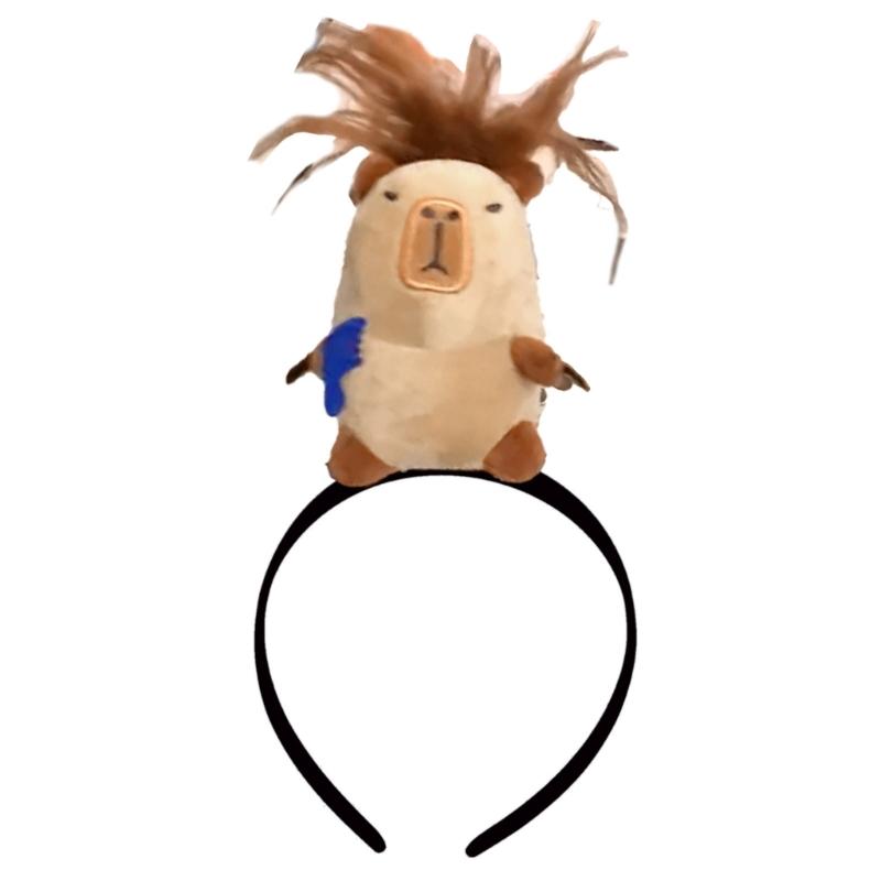 Sött Capybara Hårband Tecknat Djur Hårband Hårbygel för Ungdomar och Cosplay Stilfull Barn Flickor Huvudsmycke Smycken