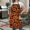 1pc Halloween Pumpkin Map Apron - Home Kitchen Accessory, Washable And Reusable. Suitable for Cooking, Baking, BBQ, Gardening, And Painting, 2D Flat