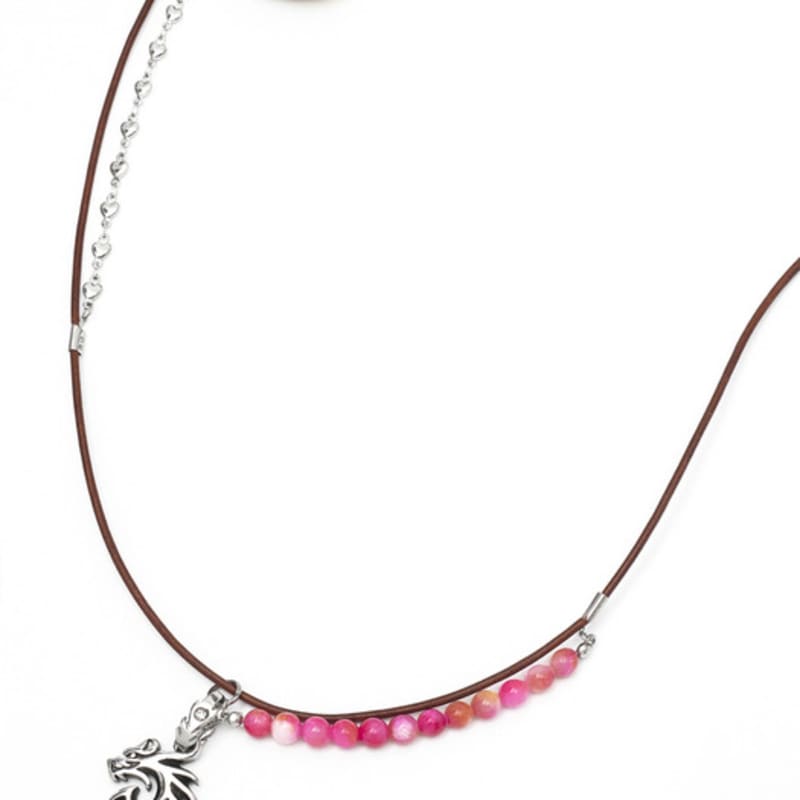 KIMZISU Stone Combi Necklace - Dragon _ BROWN