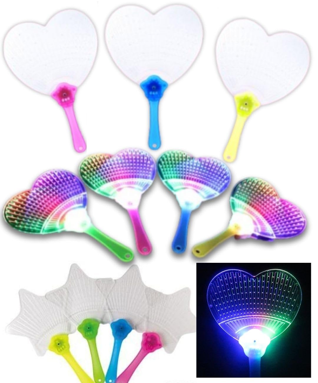 

Glowing 3 24 heart regular summer commercial glowing GOS fans, types, pieces, fan, star-shaped fan, fan, festival, festival, use, fan, prize,