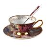 Juego de Tazas de Té y Café de Porcelana Ósea Pintada en Oro Retro Europeo