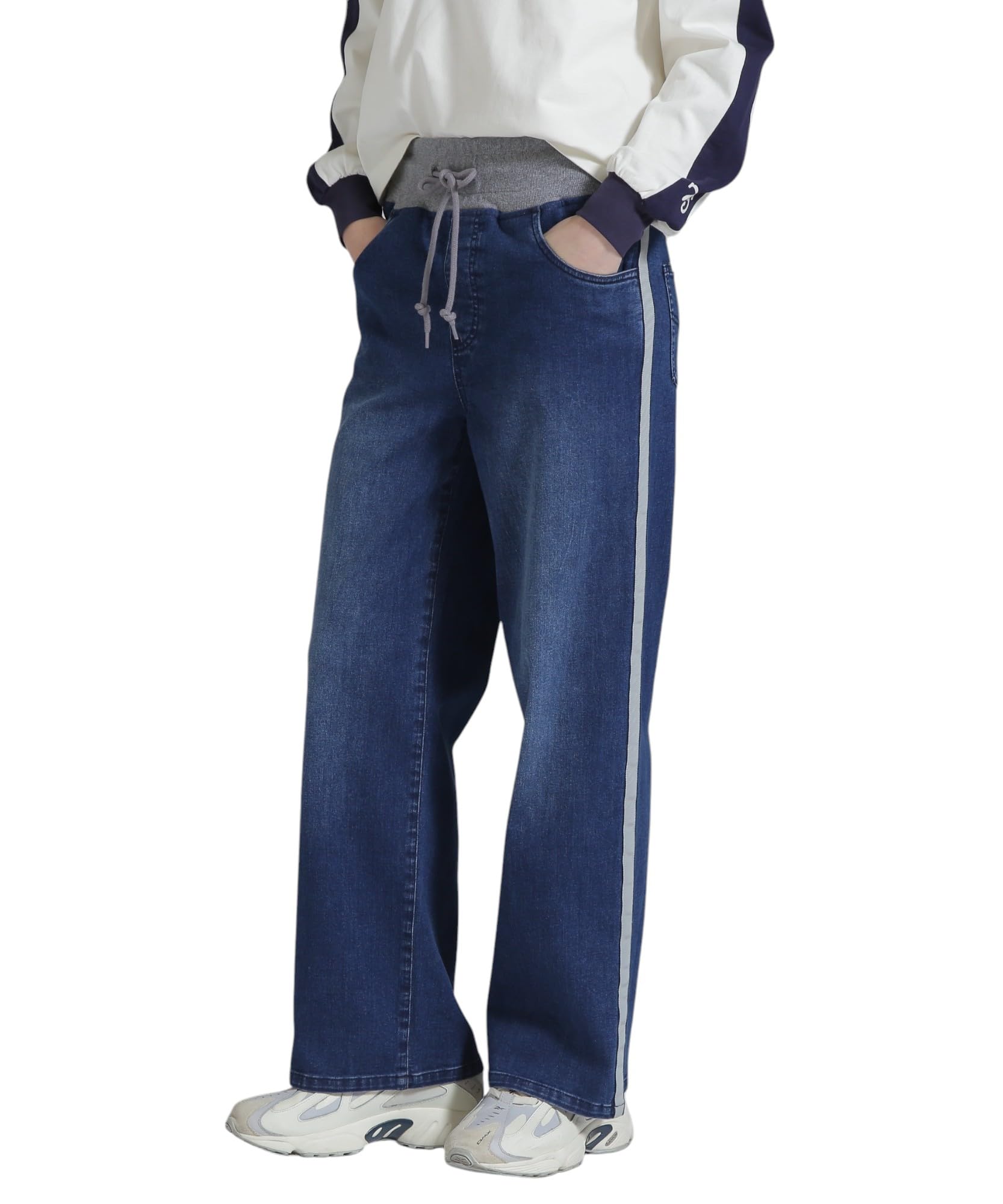 AVIREX WAIST RIB DENIM PANTS women s S 367 indigo 783-5111602