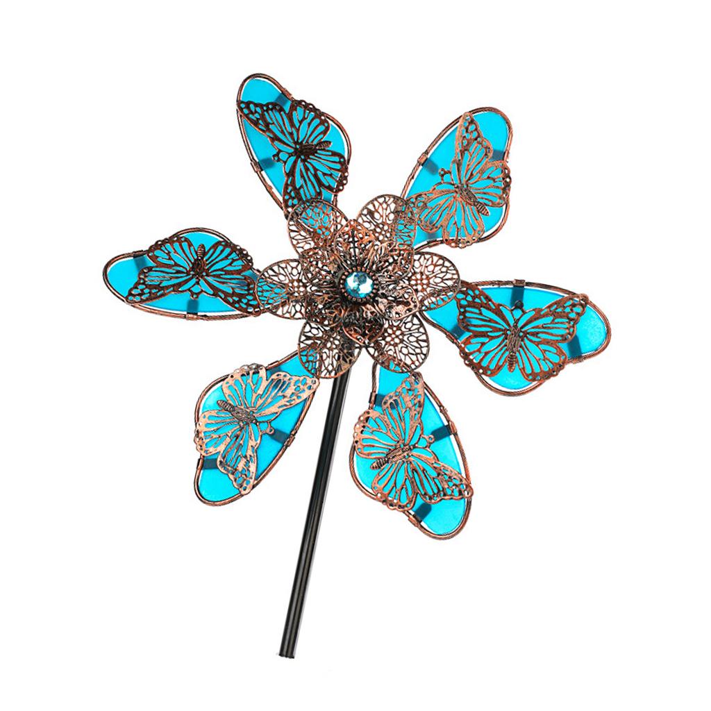 Handcrafted Metal Garden Wind Spinner Sculpture Metal Windmill Stake Weatherproof Yard Art Decoration For Outdoor Spaces
