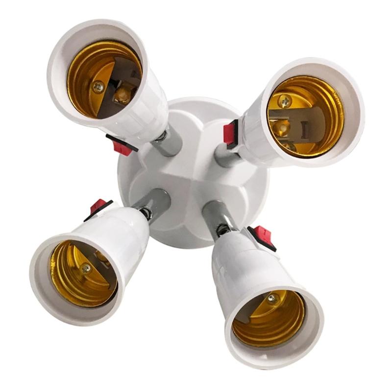 360 Grad verstellbarer 2/3/4/5 in 1 E27 Splitter Steckdosenadapter E27 Standard LED-Birnen verstellbar für Büroflur