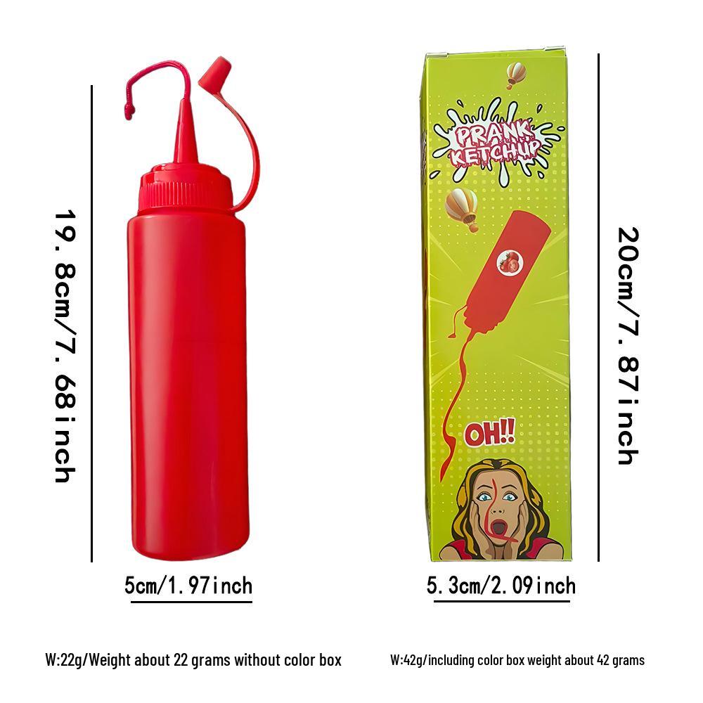Erwachsenen-Streich Tomatenketchup Stressabbau Quetschflasche - Lustiges Scherz-Salatdressing-Spielzeug
