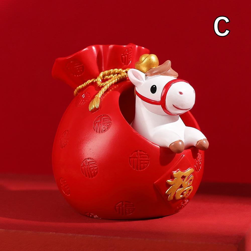 Hot Sale Lucky Horse Year Zodiac Figurine Resin Craft New Year Gift Home Decoration Annual Meeting Gift