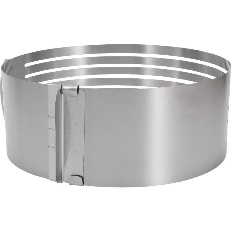 6 To 8 Inch Adjustable Cake Ring for Cutting Layers, Slicing and Leveling Cakes, Stainless Steel 7-Layer Cake Toast Slicer Leveler
