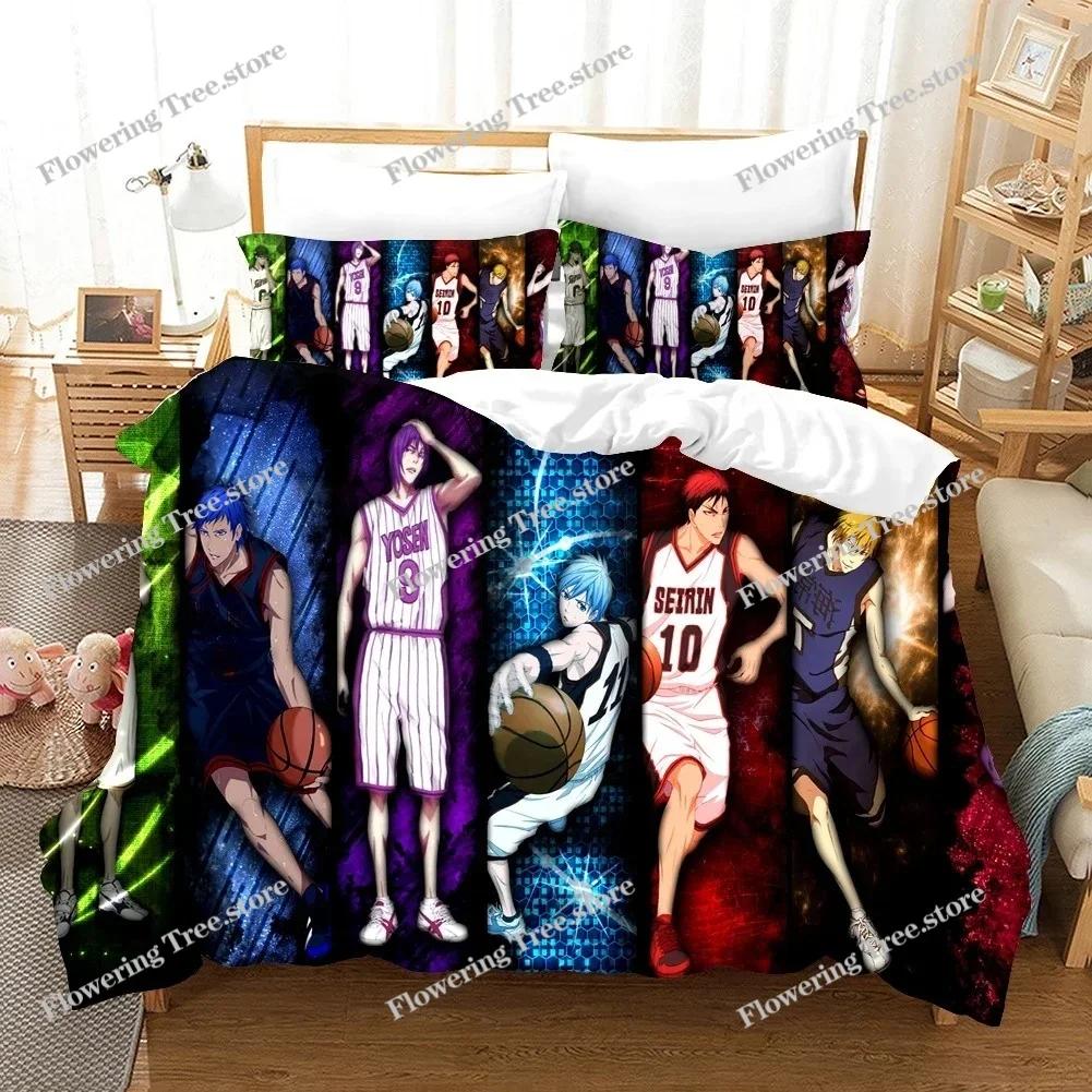 Anime Kids Kuroko's Basketball Bedding Set 3D Print Comforter Luxury Duvet Cover Set Home Textile Queen King Single Size Cartoon