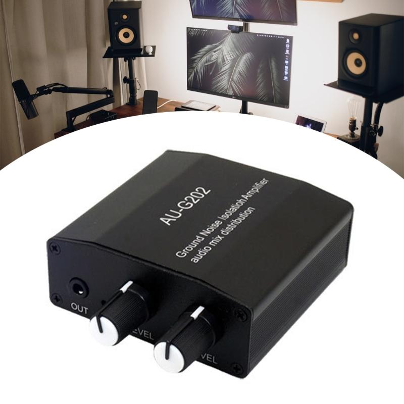 2-In-2-Out 3.5mm Stereo Headphone Mixer with Sound Control Computer Game Speakers Headphones 2-In-1 Auditory Mixer