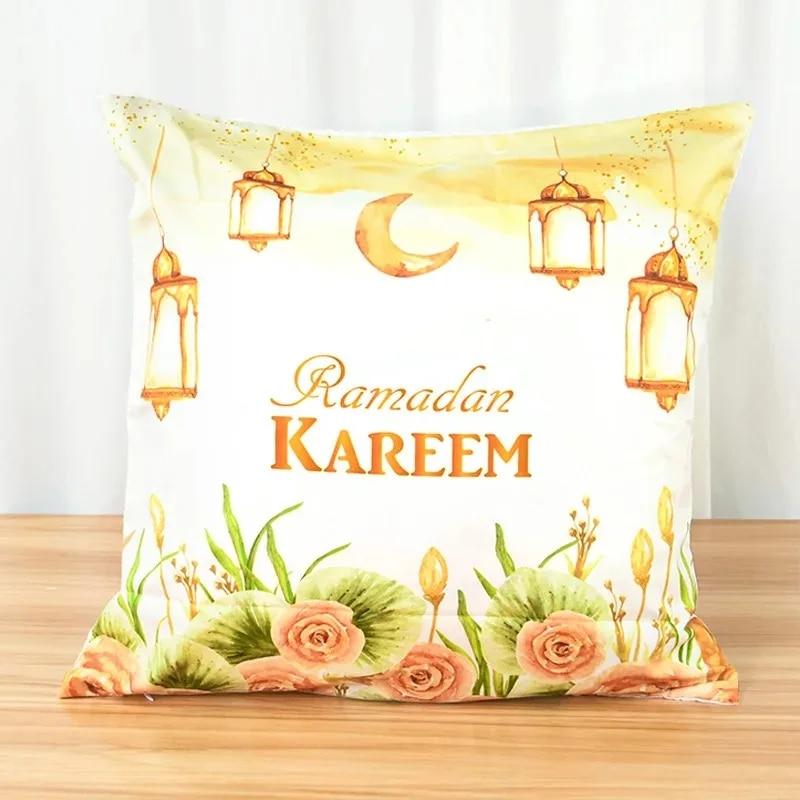 Eid Mubarak Home Decoration Pillowcases Islamic Ramadan Decoration Mosque Muslim Pillowcases Gift