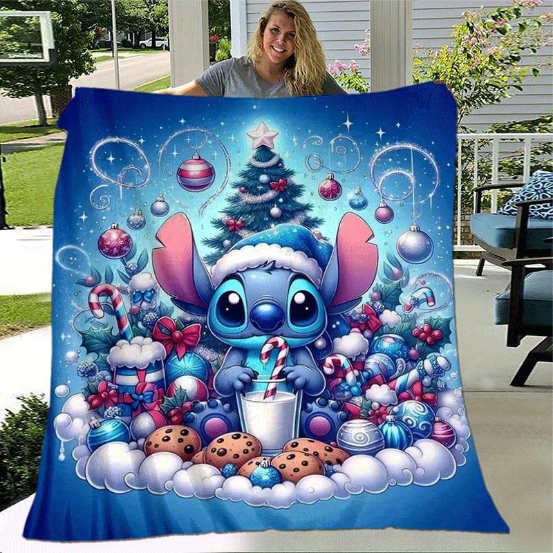 1pc Stitch Printing Blanket - Soft, All-Season Throw for Office Blanket,Personalized Gift with Adorable Cartoon Design