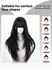 Ashely Black Brown Synthetic Heat-Resistant Straight Hair Wigs with Bangs Suitable for Daily Use Natural and Realistic False Wig