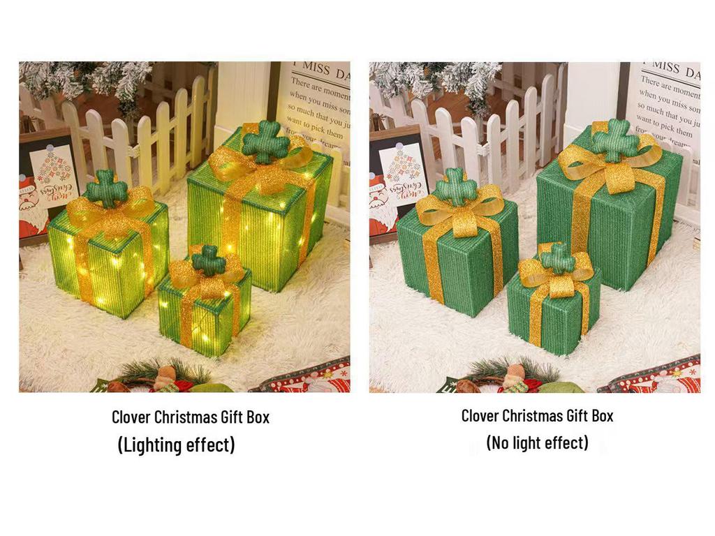 Christmas Gift Box Set: 3-Piece Fairy Light Decorations for Birthday Parties and Ornaments
