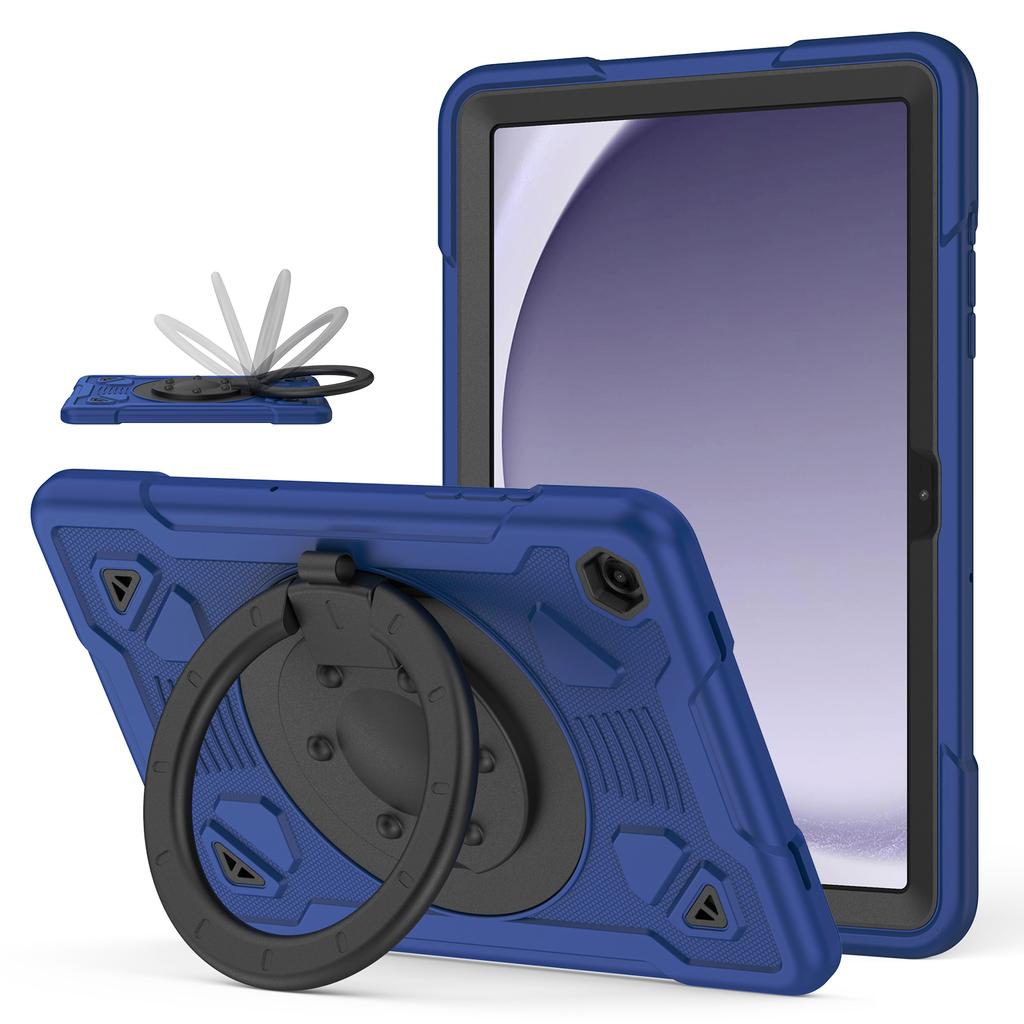 Tablet Case For Samsung Galaxy Tab A9 / Tab A11 with Hand Grip Kickstand Space Planet PC + Silicone Tablet Cover