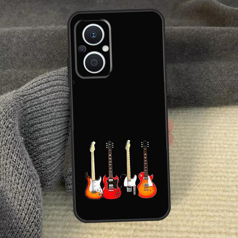 Vintage Music Guitars Phone Case For OPPO Reno 12 F 13 11 8T 7 8 10 Pro OPPO Find X8 Pro X6 Pro X3 X5 Lite Cover