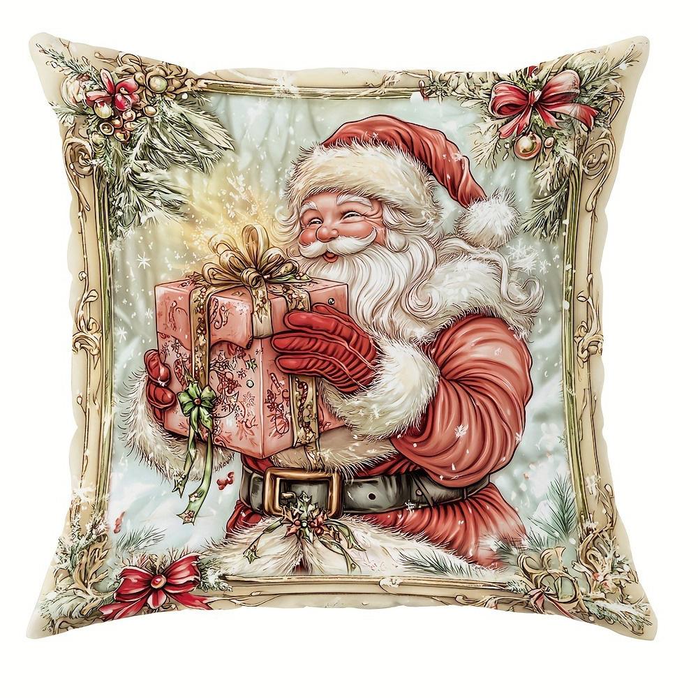 

Рождественские наволочки: Дизайны снеговика, подарков, цветов и Санта-Клауса! Диванная наволочка для подушки, украшение дома, новогодний подарок 16x16Inch