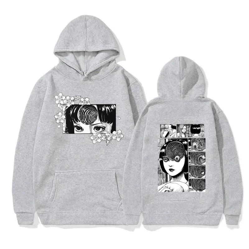 Japanese Anime Printed Hoodie Men Women Harajuku Retro Round Neck Long Sleeve Pullover Autumn Winter Fleece Sweatshirts