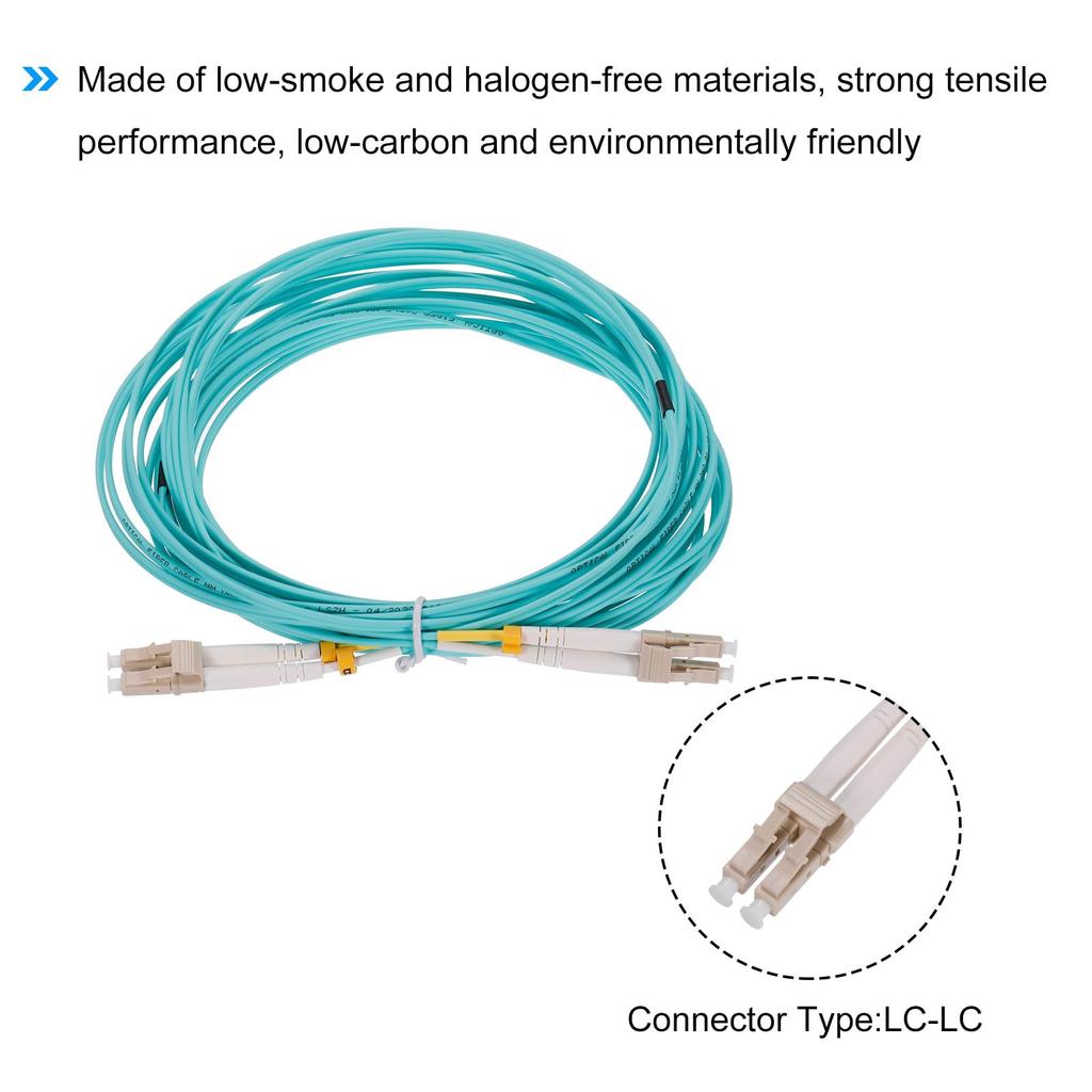Uxcell 7M Green Fiber Patch Multimode Duplex OM3 LSZH Fiber Optic Jumper for Network Transceivers and Instrumentation Cable, LC-LC
