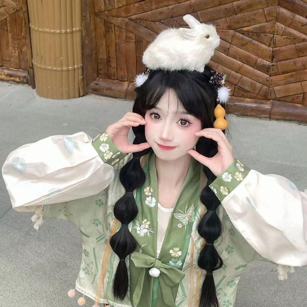 Hanfu sako ve stylu čínské dynastie Tchang, vyšívaný kabát Tang Bei Zi a sukňový komplet pro ženy