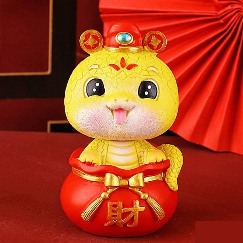 Year The Of Snake Mascot Toy Resin Cake Decoration Doll Room Gifts Decorate
