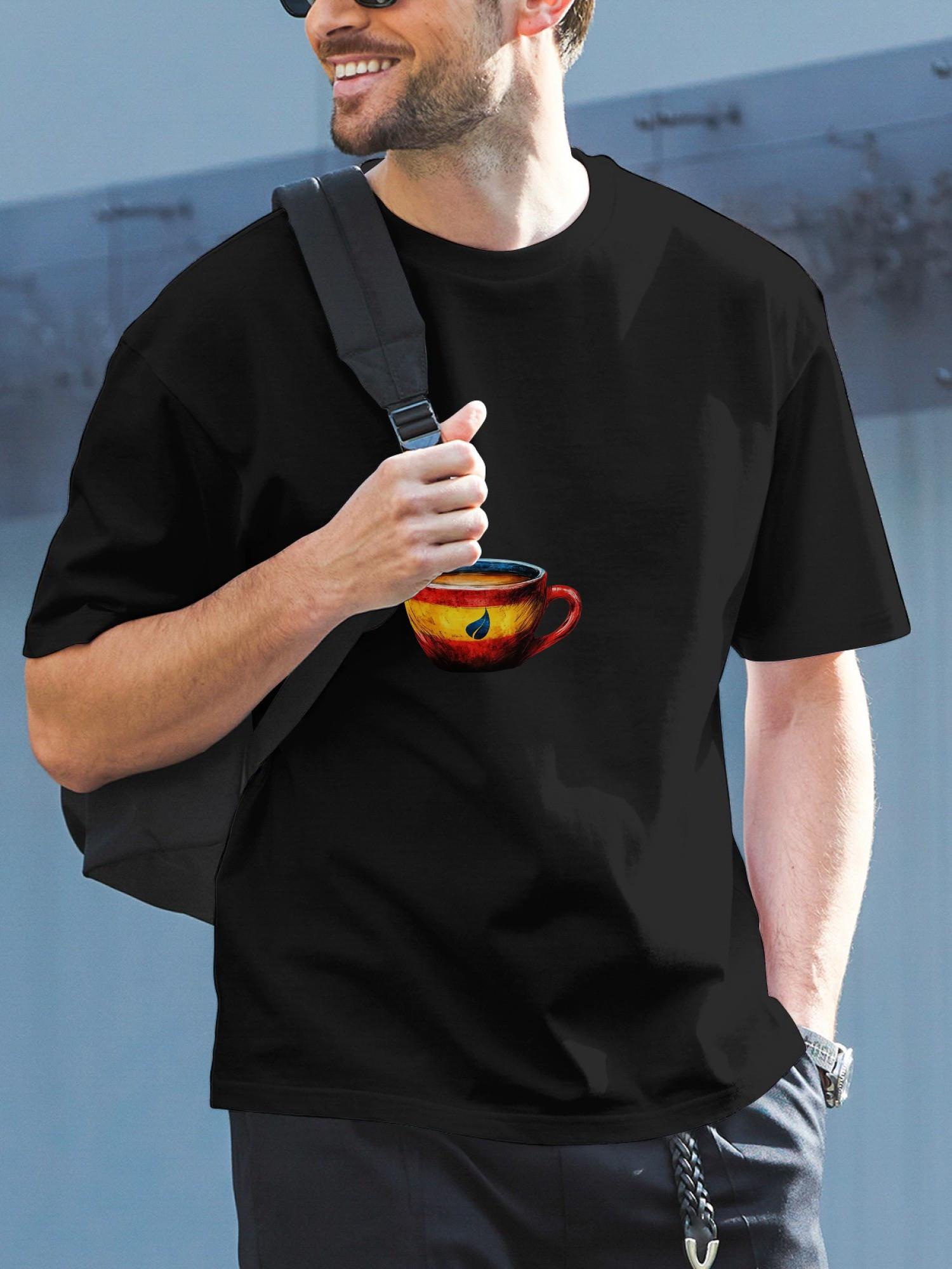 1pc Colombian coffee cup vibrant graphic T-shirt XL