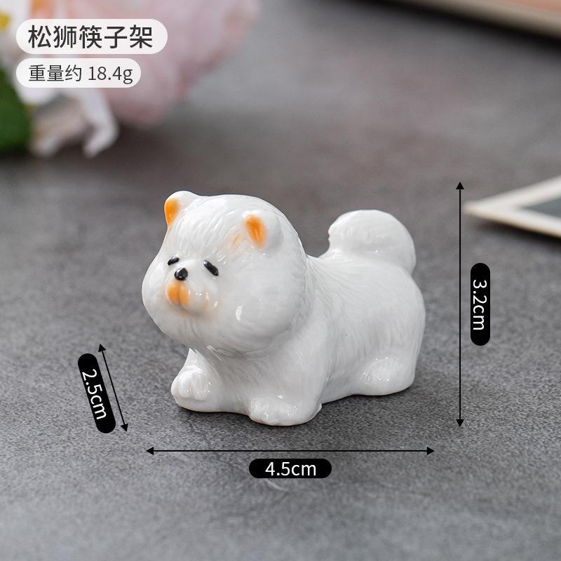 Nytt i sortimentet Japansk Stil Keramisk Hund Fransk Bulldog Teddy Ätpinnshållare Mini Söt Hem Bordsdekoration Ätpinnskudde