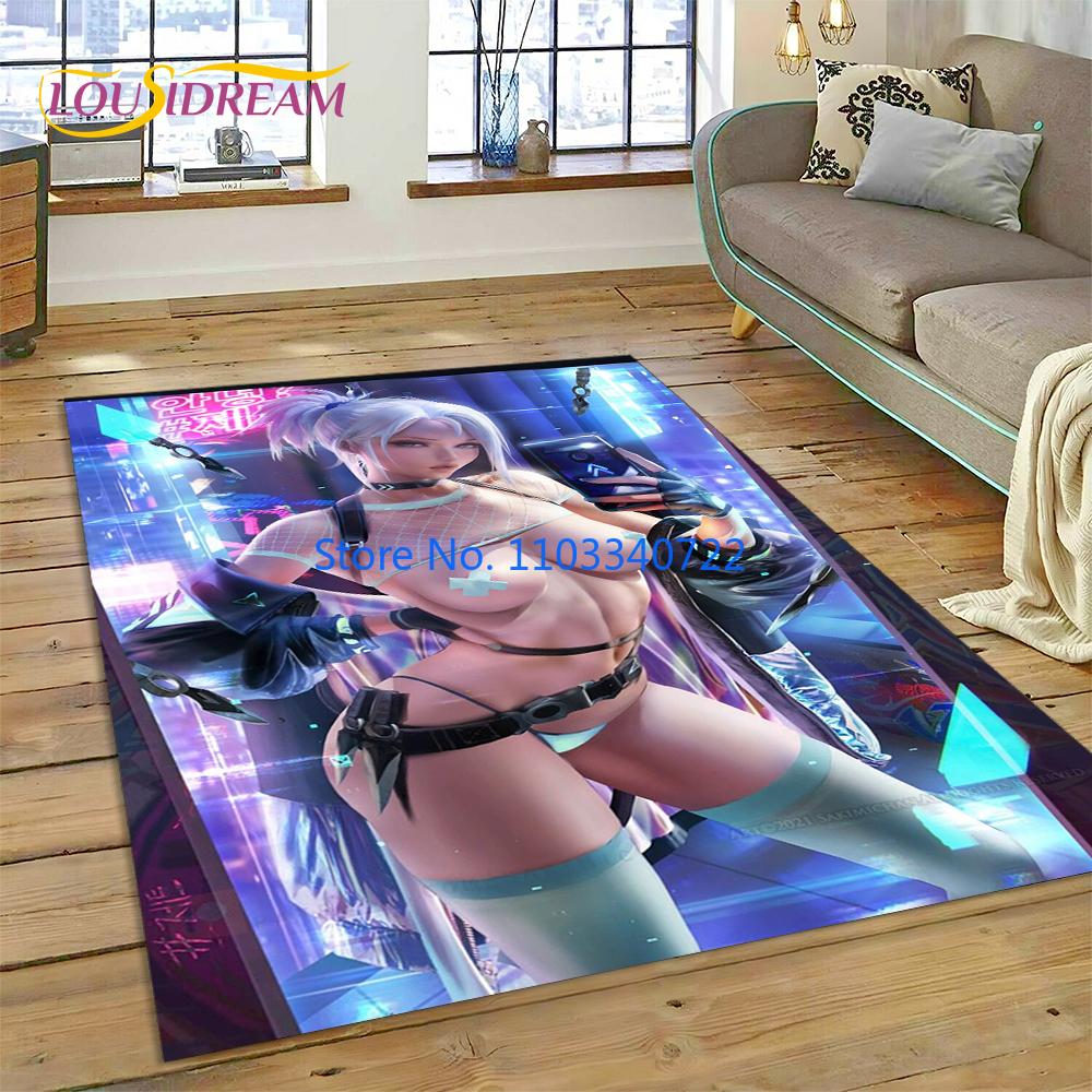 3D Anime Game Character Sexy Lace Girls Cartoon Carpet Rug Carpets 120x160cm Decor for Living Room Bedroom Sofa Kids Floor Mat