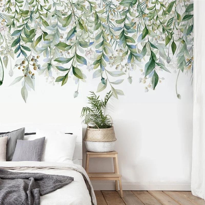Green Plants Leaves Tropical Wall Sticker Decals PVC Home Room Mural Decor Removable