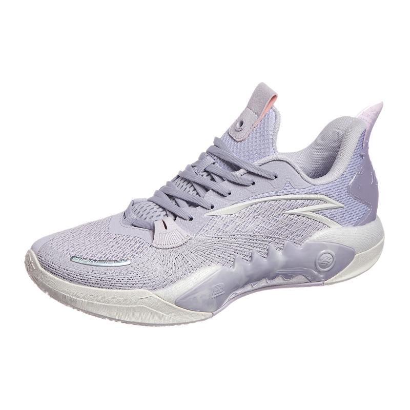 Anta Crazy Tide 5 Team Cushioning Breathable Low-Top Basketball Shoes Men sneaker Gray Purple 112411606-4