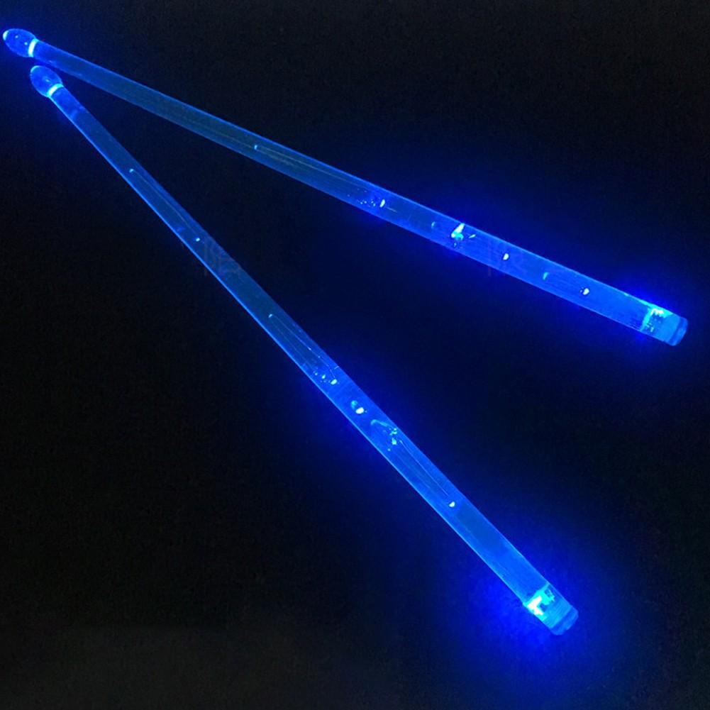 1Pair Luminous Drumsticks 5A Drum Sticks Glow In The Dark Stage Performance Percussion Instrument Accessories Glow Drumsticks синий
