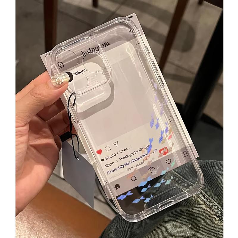 Colorful School of Fish Pattern Phone Case for iPhone 17 16 15 14 13 12 11 16E Series Pro Max Plus Double Layer Protection