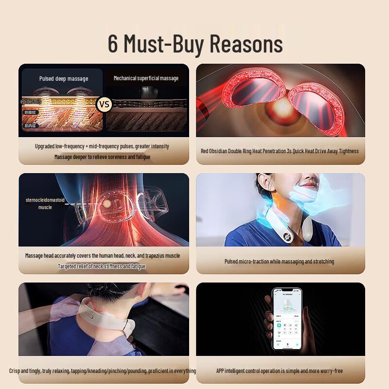 SKG Smart Neck Massager with Heat and Bluetooth