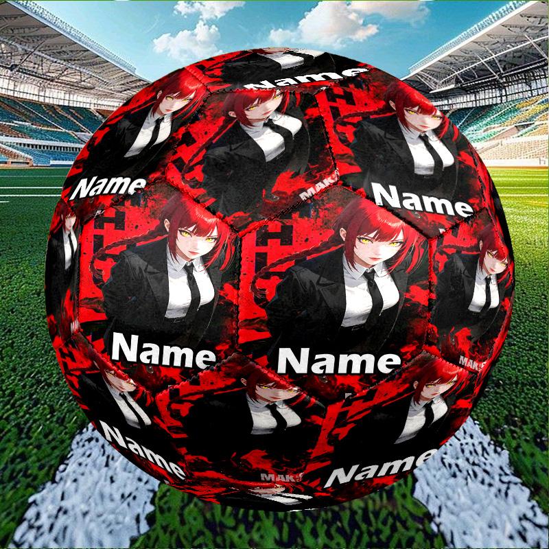 Custom Name Personalized Makima Chainsaw Man Print Size 5 Soccer Ball Training & Match Football, for Team, Kicking, Gift for Football