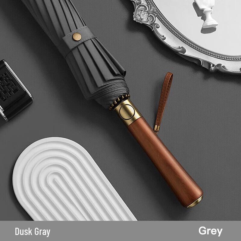Maydu Windproof Long Handle Umbrella with Solid Wood Handle